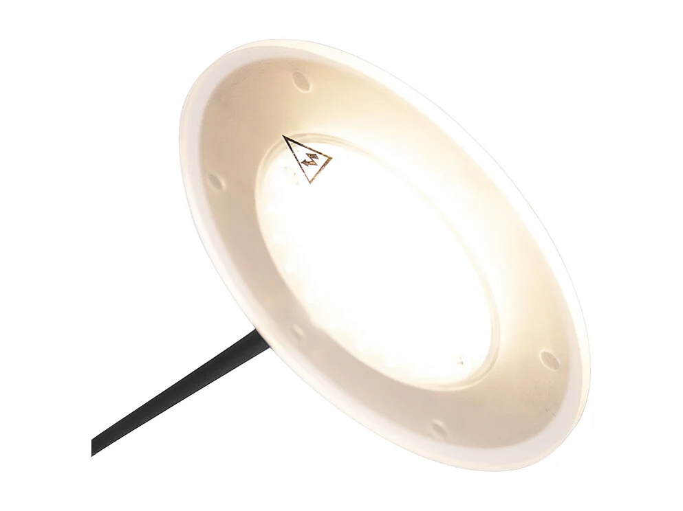 Lampadaire moderne noir avec LED avec bras de lecture - Ibiza