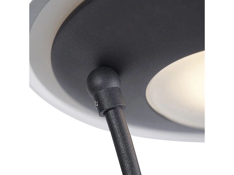 Lampadaire moderne noir avec LED avec bras de lecture - Ibiza