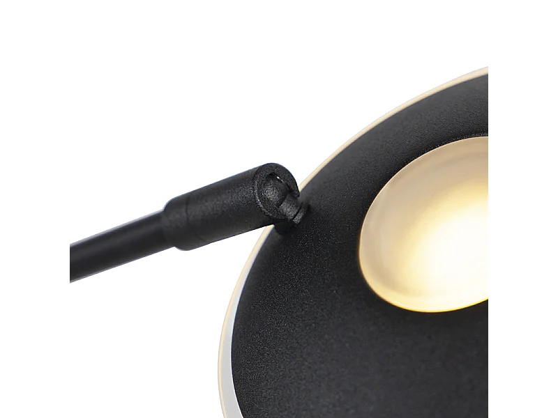 Lampadaire moderne noir avec bras de lecture inclus - Ibiza