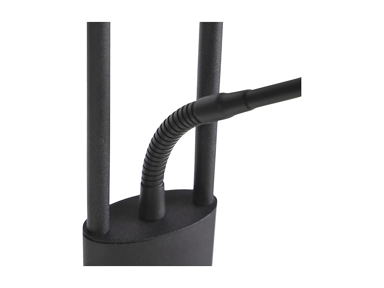 Lampadaire moderne noir avec bras de lecture inclus - Ibiza