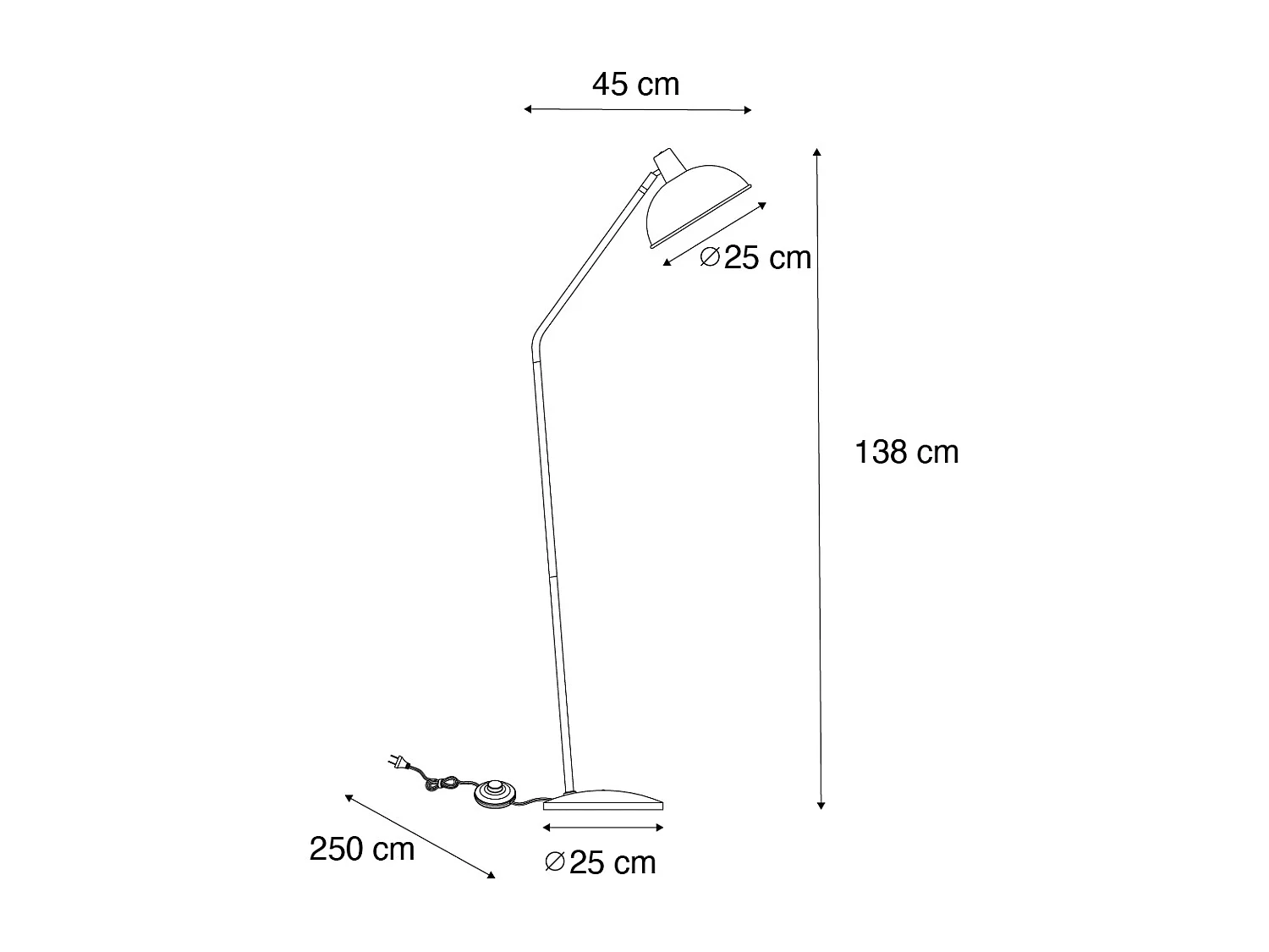 Lampadaire rétro rose et bronze - Milou