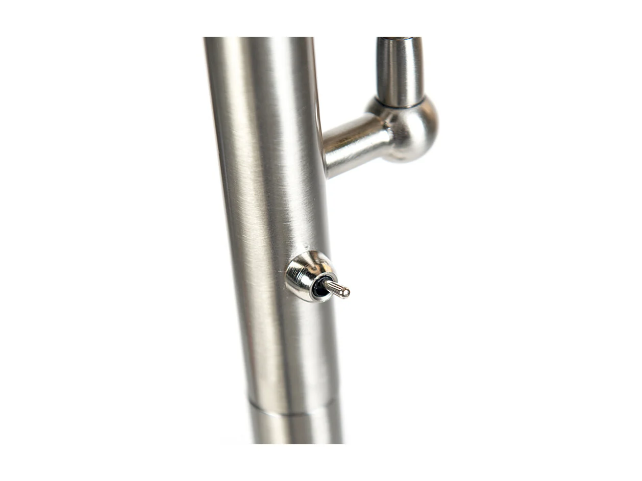 Lampadaire en acier classique avec abat-jour gris et lumière de lecture - Retro