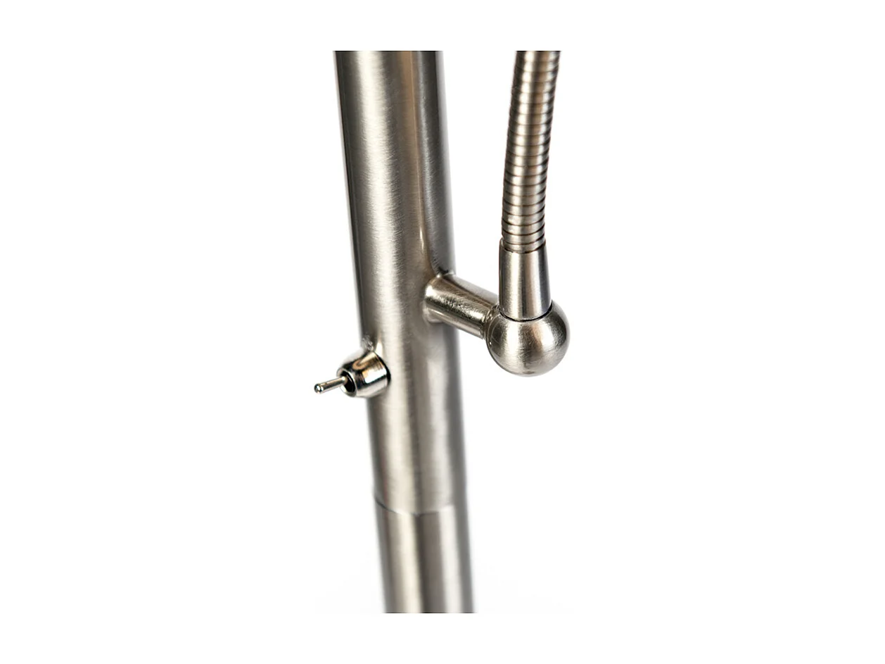 Lampadaire classique en acier avec abat-jour gris et liseuse - Retro