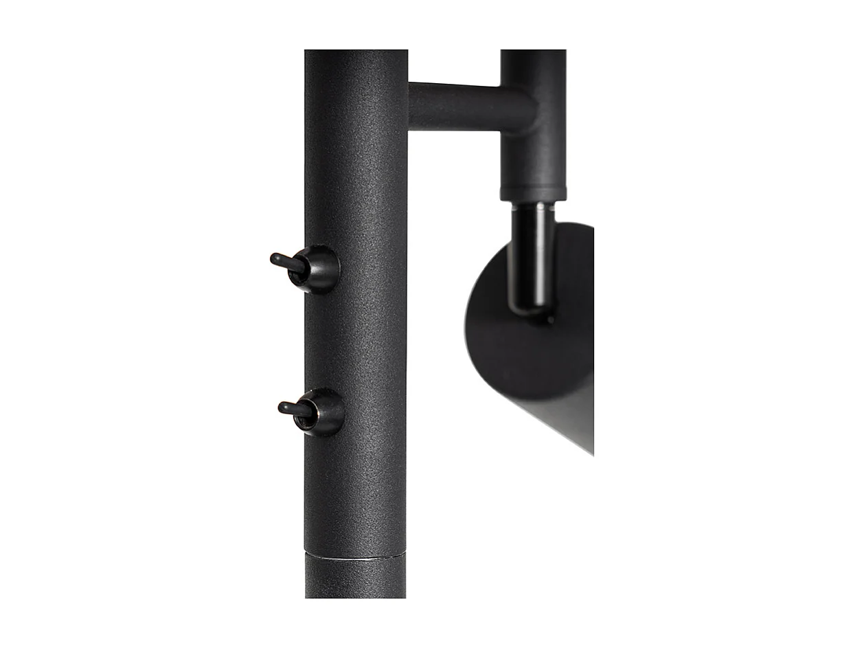 Lampadaire noir avec intérieur doré et liseuse - Jelena