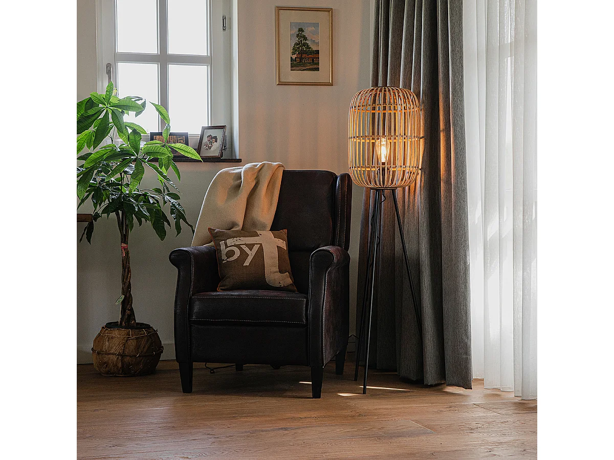 Lampadaire rustique en rotin - Manille