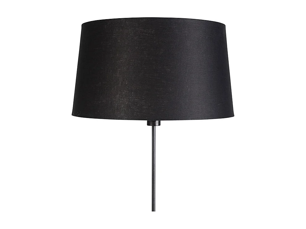 Lampadaire noir avec abat-jour en lin noir 45cm réglable - Parte