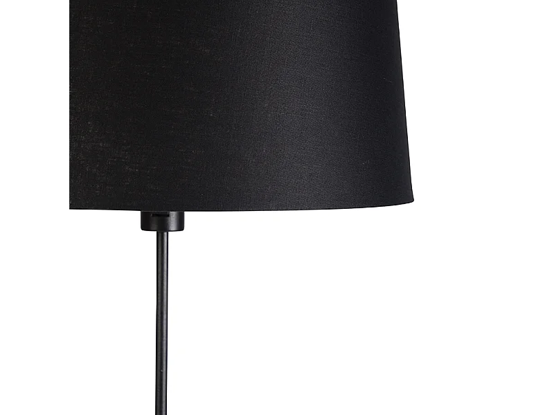 Lampadaire noir avec abat-jour en lin noir 45 cm réglable - Parte