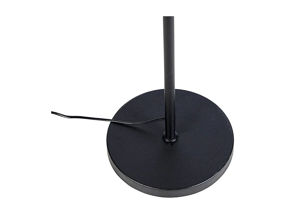 Lampadaire noir avec abat-jour en lin noir 45 cm réglable - Parte