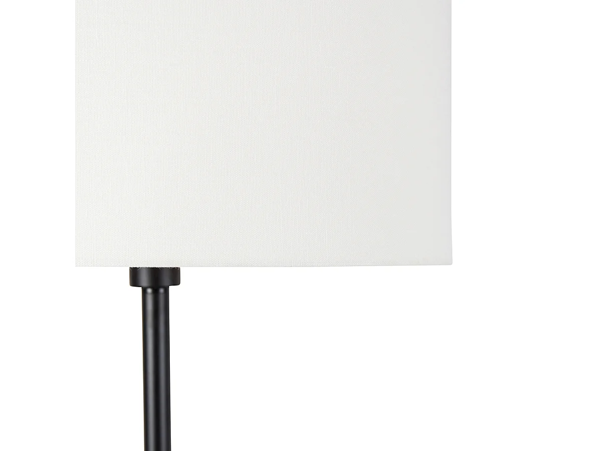 Lampadaire noir avec abat-jour blanc 50 cm - Simplo