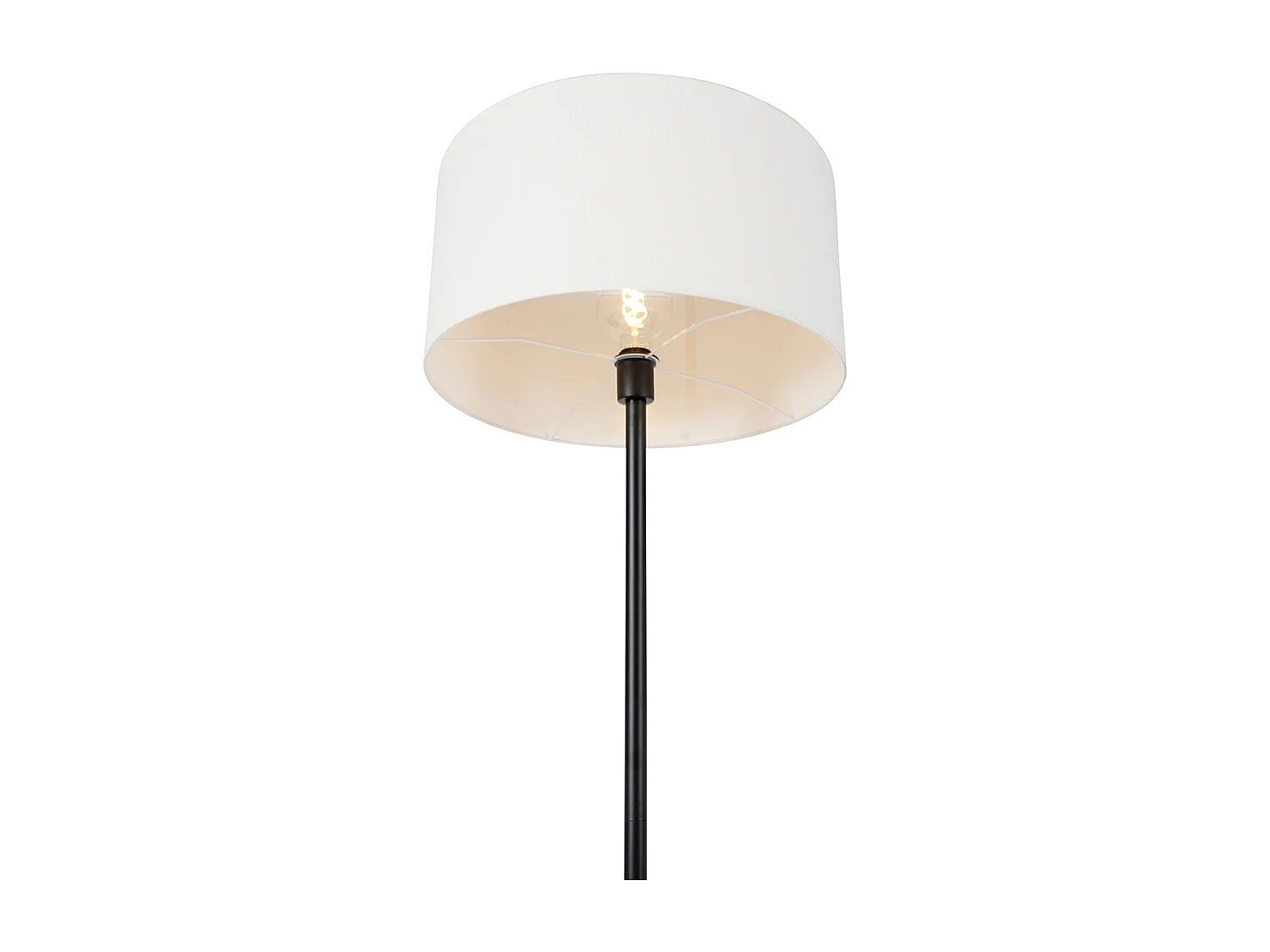 Lampadaire noir avec abat-jour blanc 50 cm - Simplo