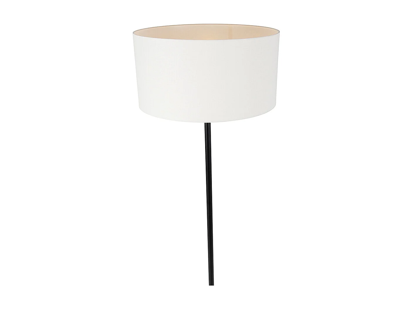 Lampadaire noir avec abat-jour blanc 50 cm - Simplo