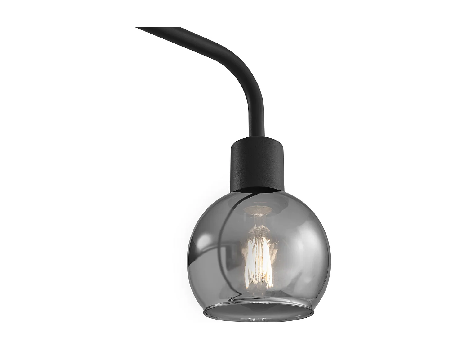 Lampadaire Art Déco noir avec verre fumé - Vidro