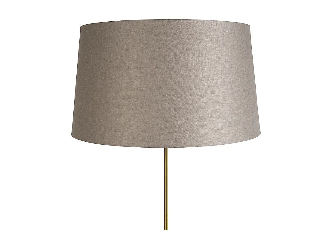 Lampadaire en bronze avec abat-jour en lin taupe 45 cm réglable - Parte