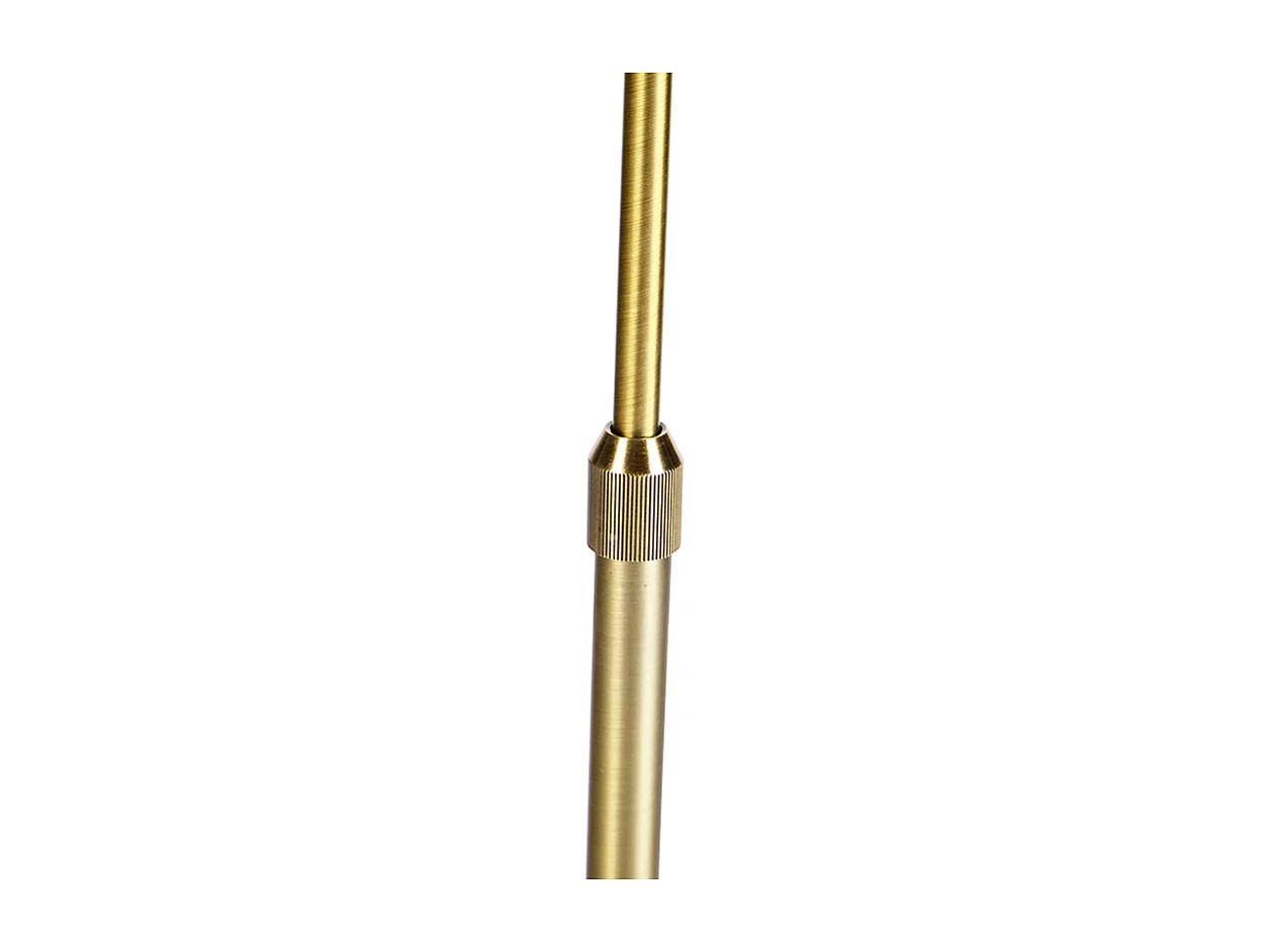 Lampadaire en bronze avec abat-jour en lin taupe 45 cm réglable - Parte