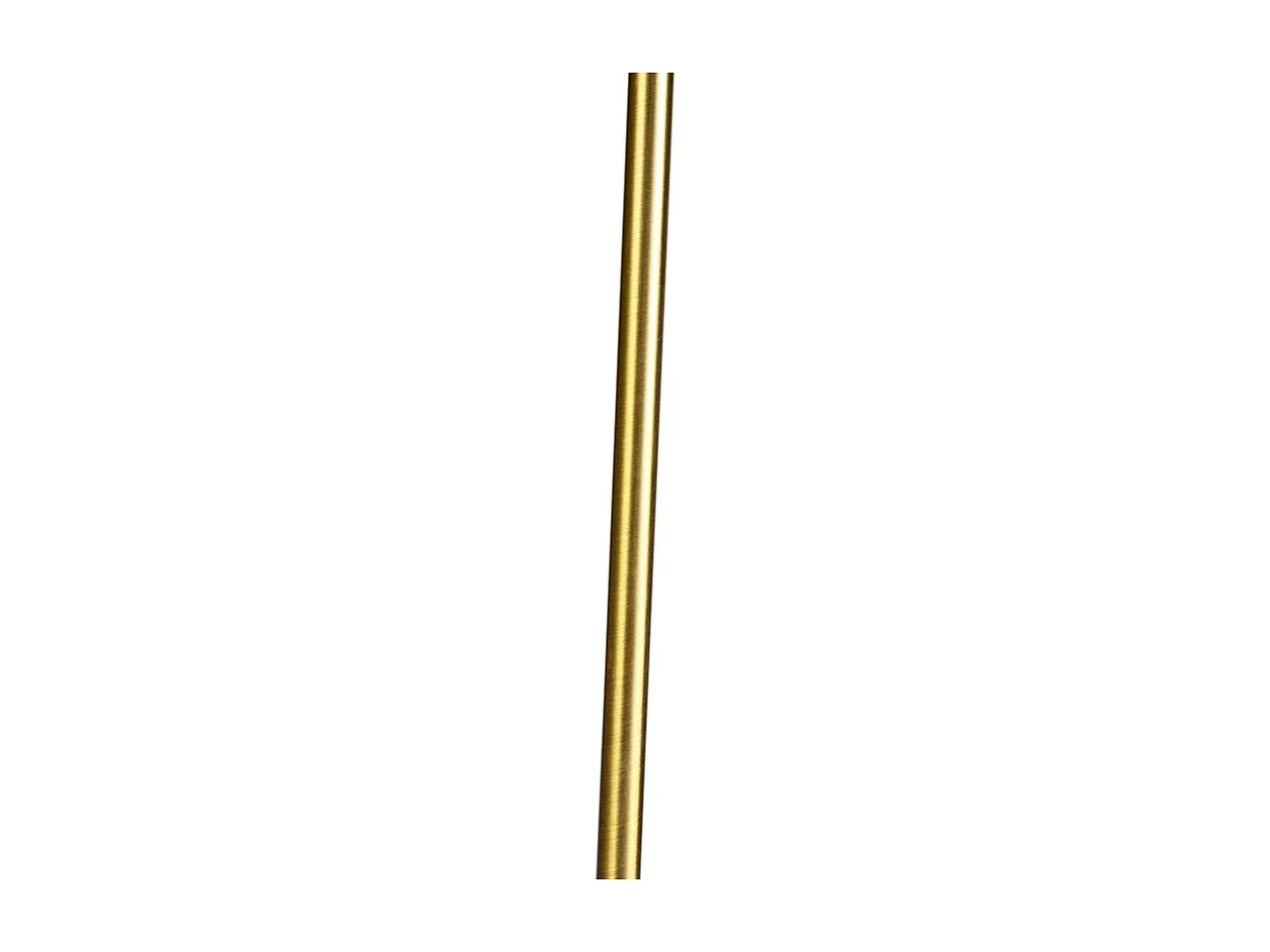 Lampadaire en bronze avec abat-jour en lin taupe 45 cm réglable - Parte