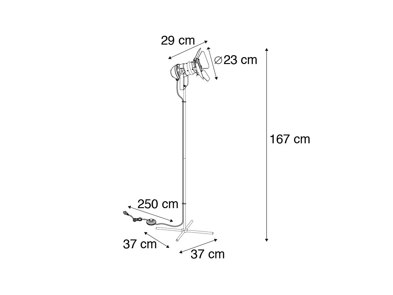 Lampadaire industriel noir inclinable - Movie
