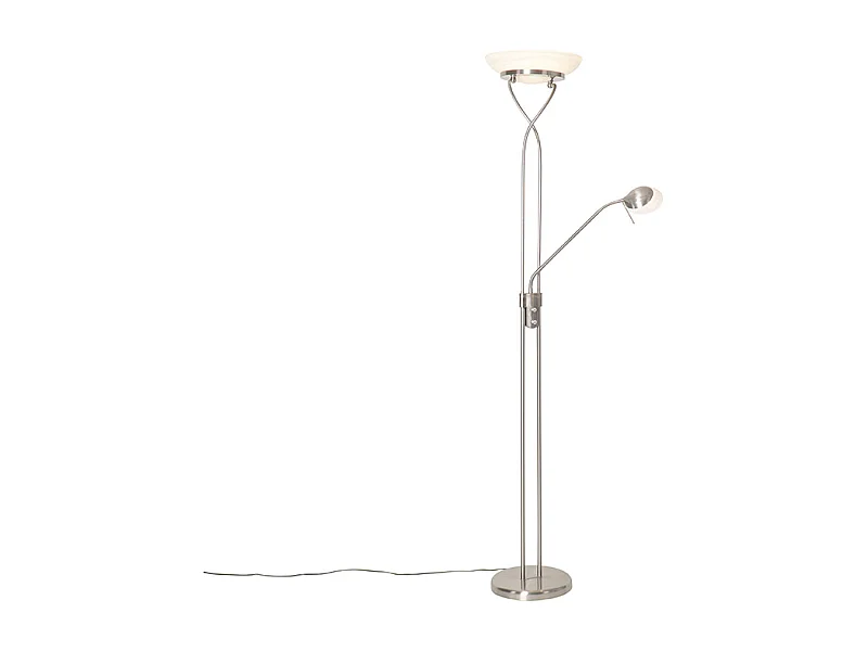 Lampadaire en acier avec LED et variateur d'intensité avec liseuse - Empoli