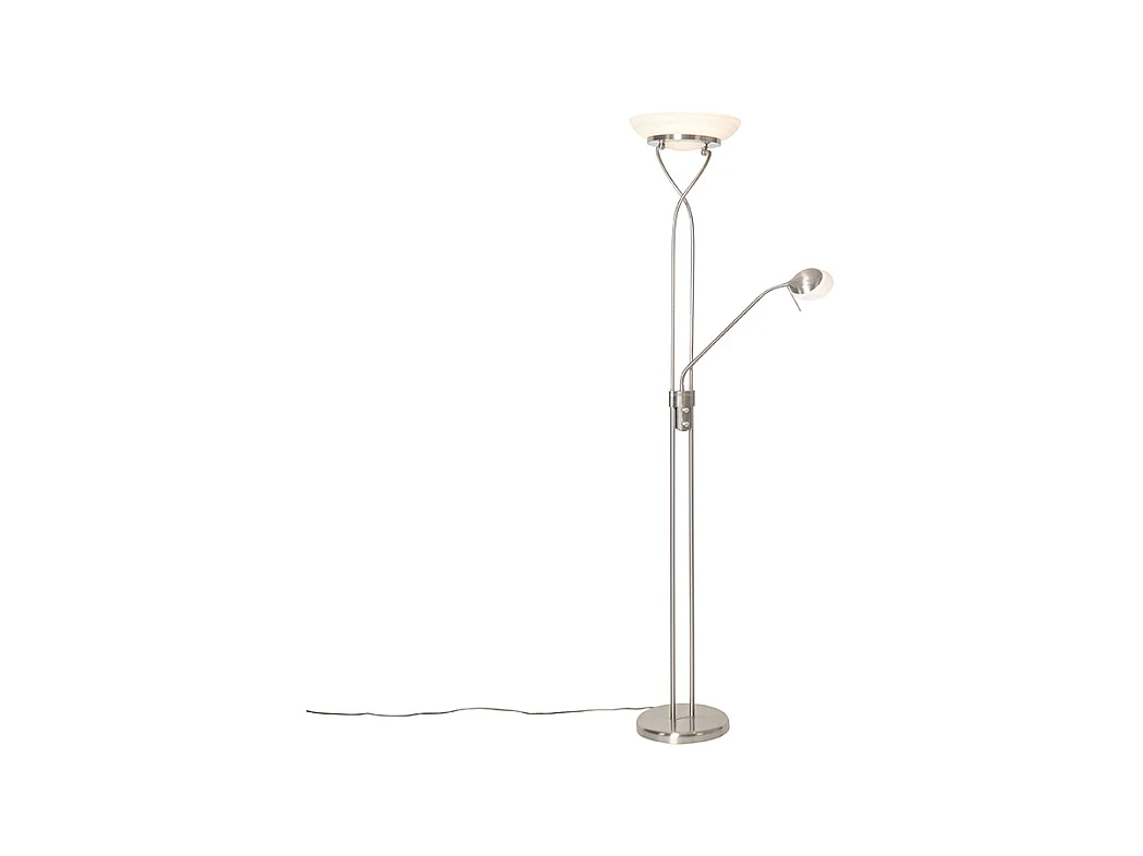 Lampadaire acier avec LED et gradateur avec lampe de lecture - EMPOLI
