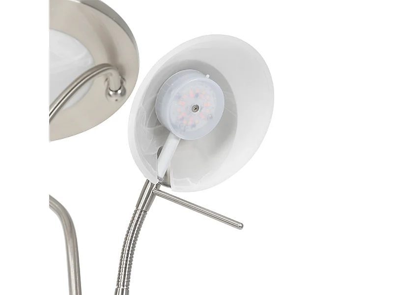 Lampadaire en acier avec LED et variateur d'intensité avec liseuse - Empoli
