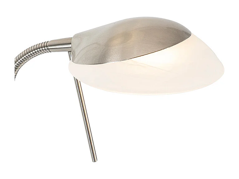 Lampadaire en acier avec LED, variateur et lampe de lecture - Empoli