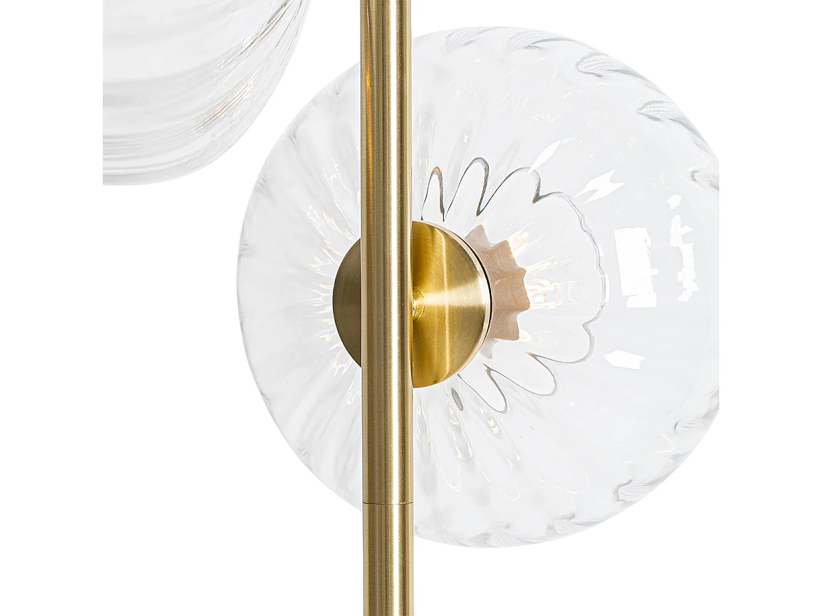 Lampadaire Art Déco doré avec verre 3 lumières - Ayesha