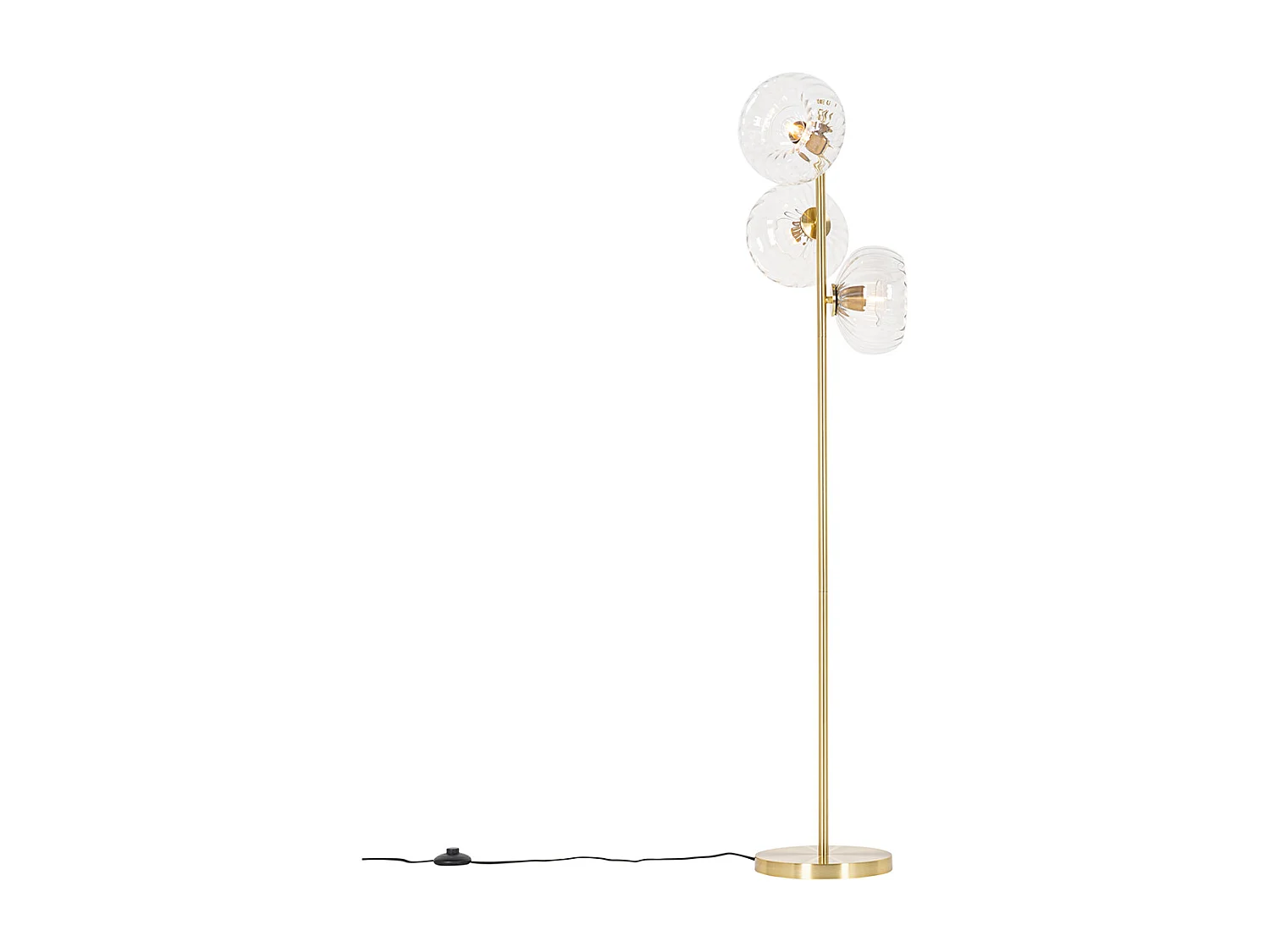 Lampadaire Art Déco doré avec verre 3 lumières - Ayesha