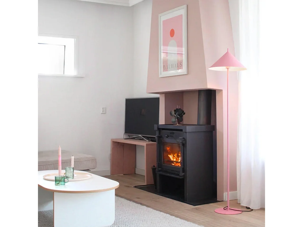 Lampadaire design Triangle rose - Triangolo