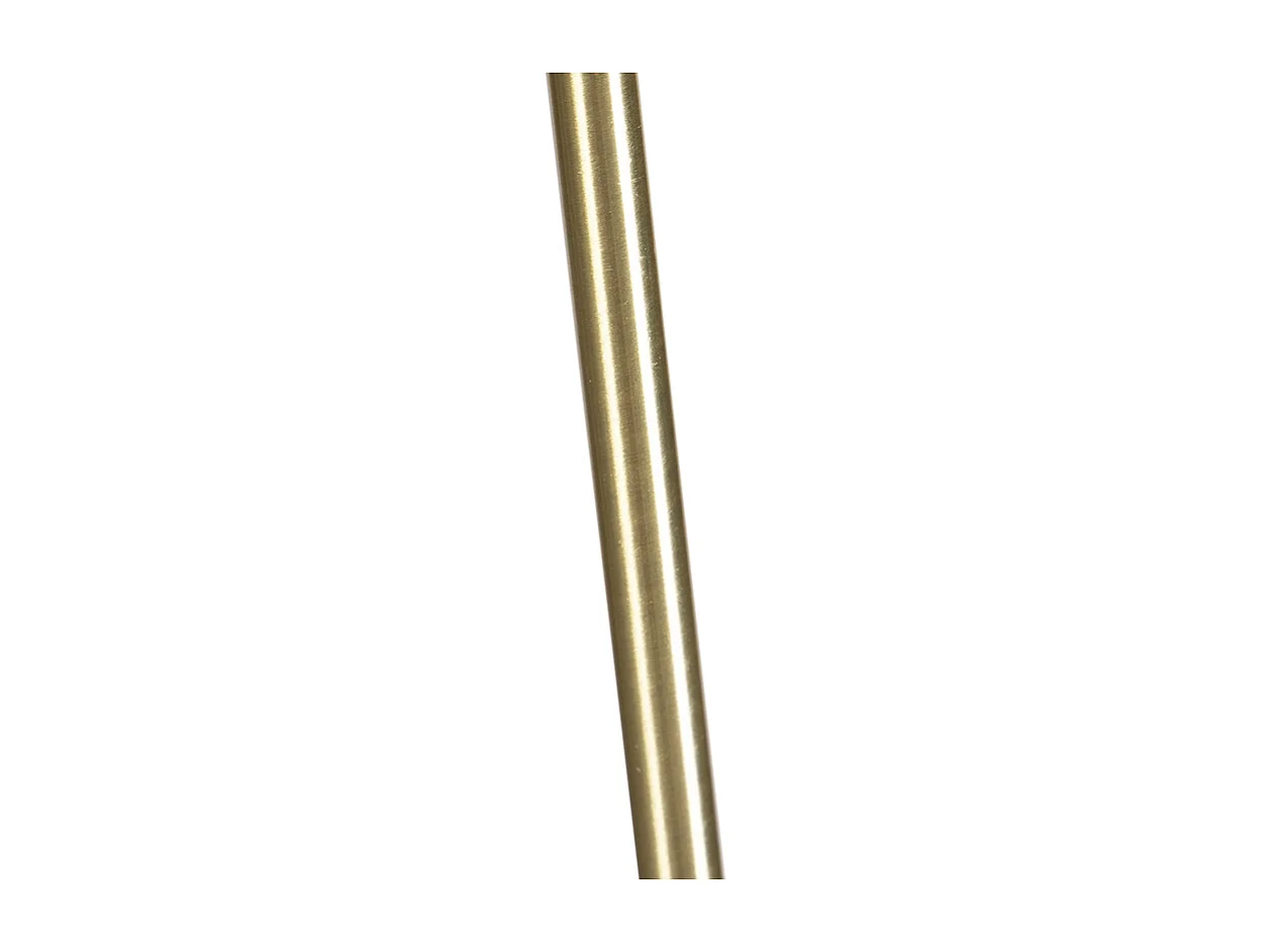 Lampadaire or/laiton avec abat-jour en lin taupe 45 cm - Parte