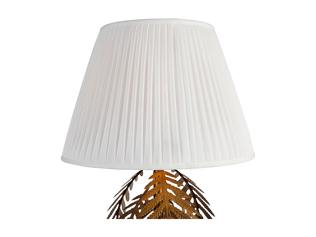 Lampadaire doré 145 cm avec abat-jour plissé blanc 45 cm - Botanica