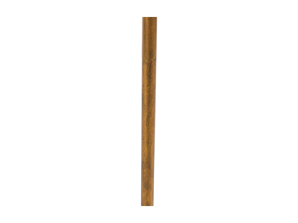 Lampadaire doré 145 cm avec abat-jour plissé blanc 45 cm - Botanica