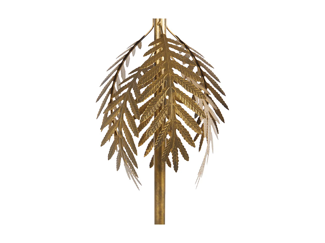 Lampadaire vintage or avec abat-jour en coton noir - Botanica