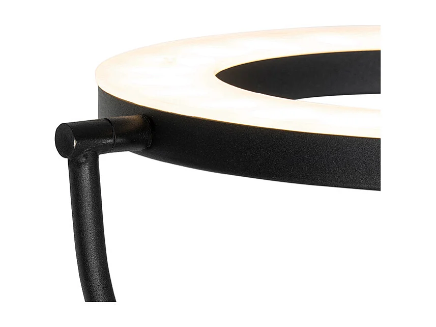Lampadaire moderne noir avec bras de lecture avec LED et variateur - Divo