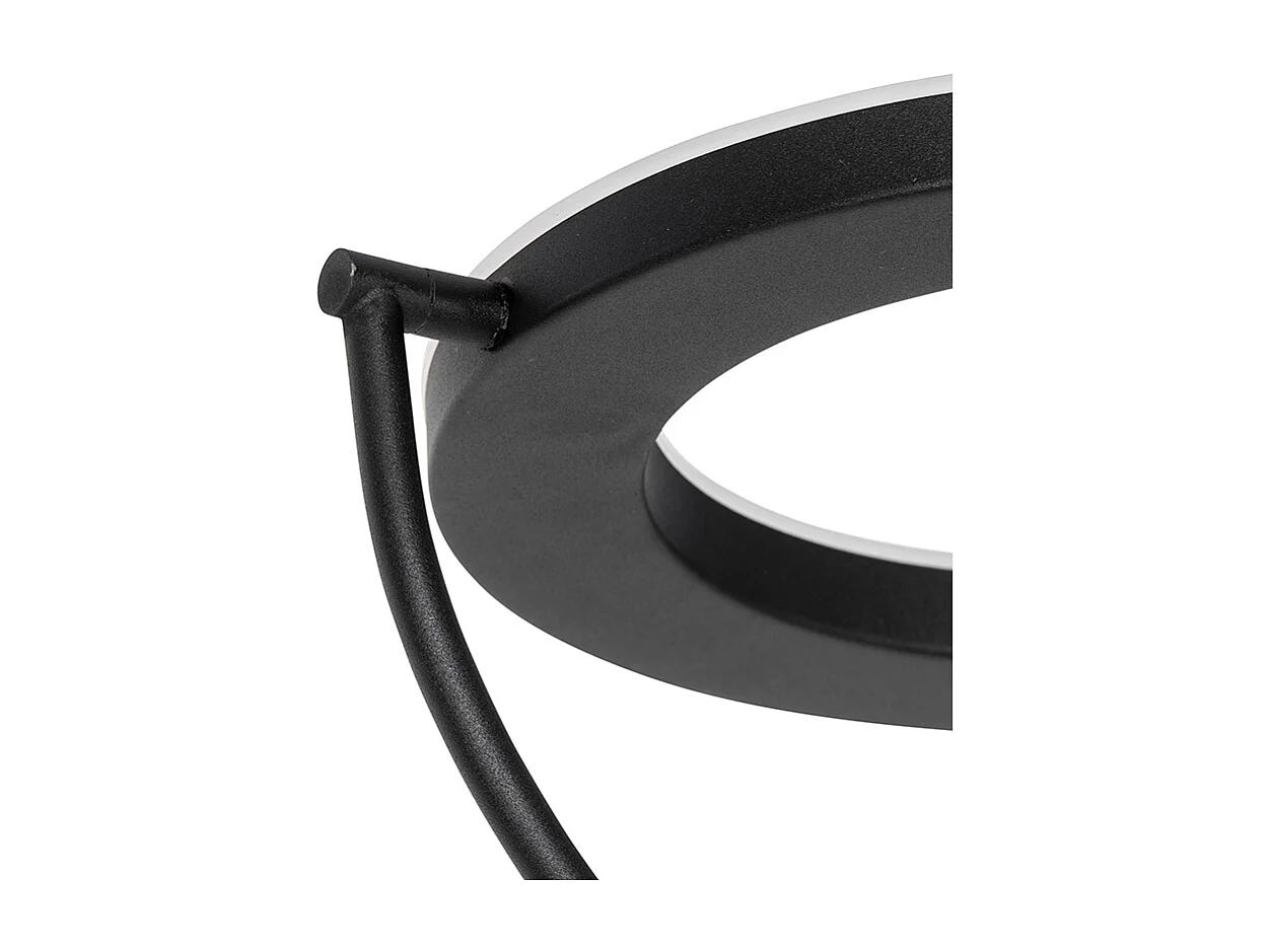 Lampadaire moderne noir avec bras de lecture avec LED et variateur - Divo