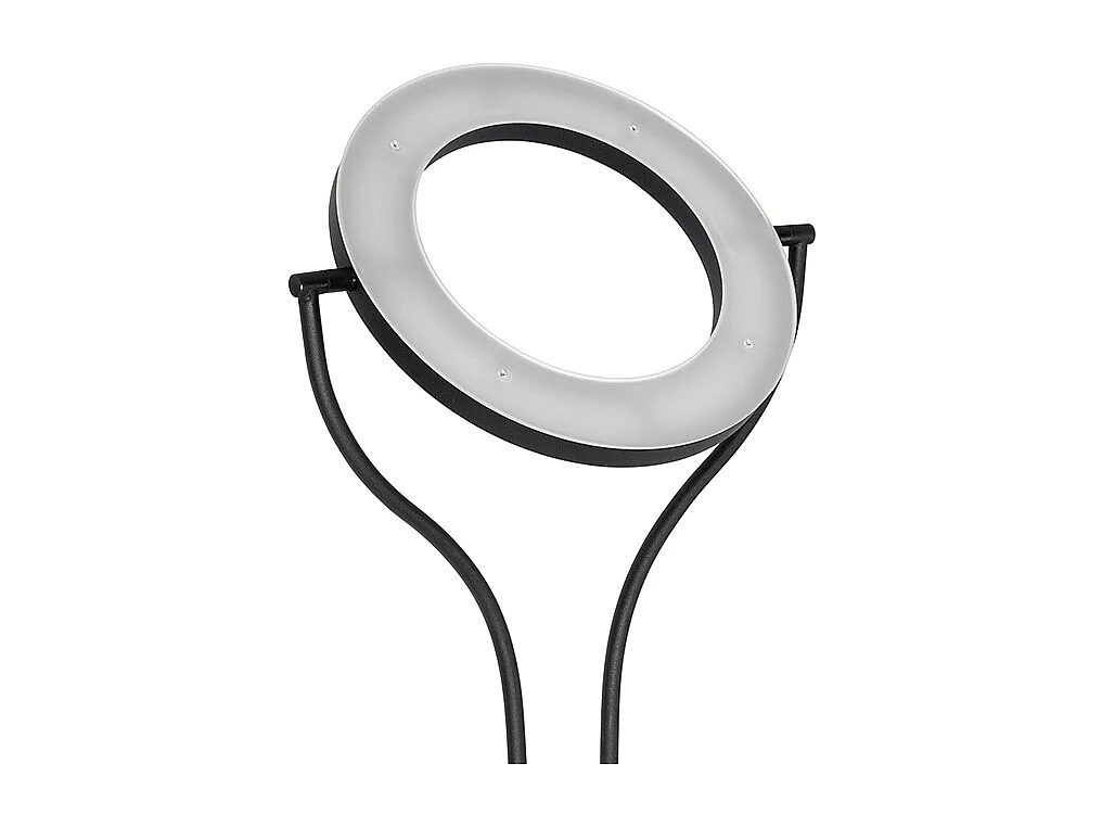 Lampadaire moderne noir avec bras de lecture avec LED et variateur - Divo