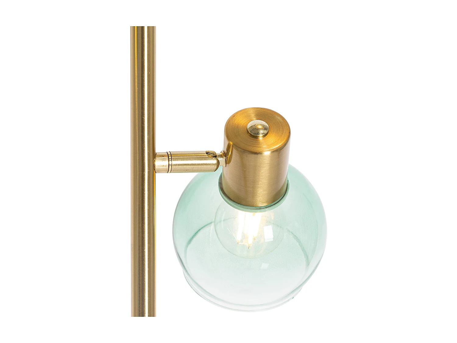 Lampadaire Art Déco doré avec verre vert 3 lumières - Vidro