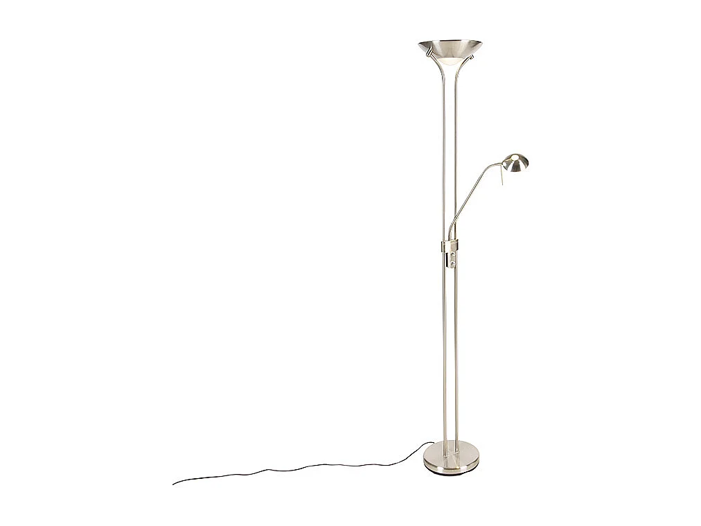Lampadaire en acier avec lampe de lecture avec LED et variateur - Diva