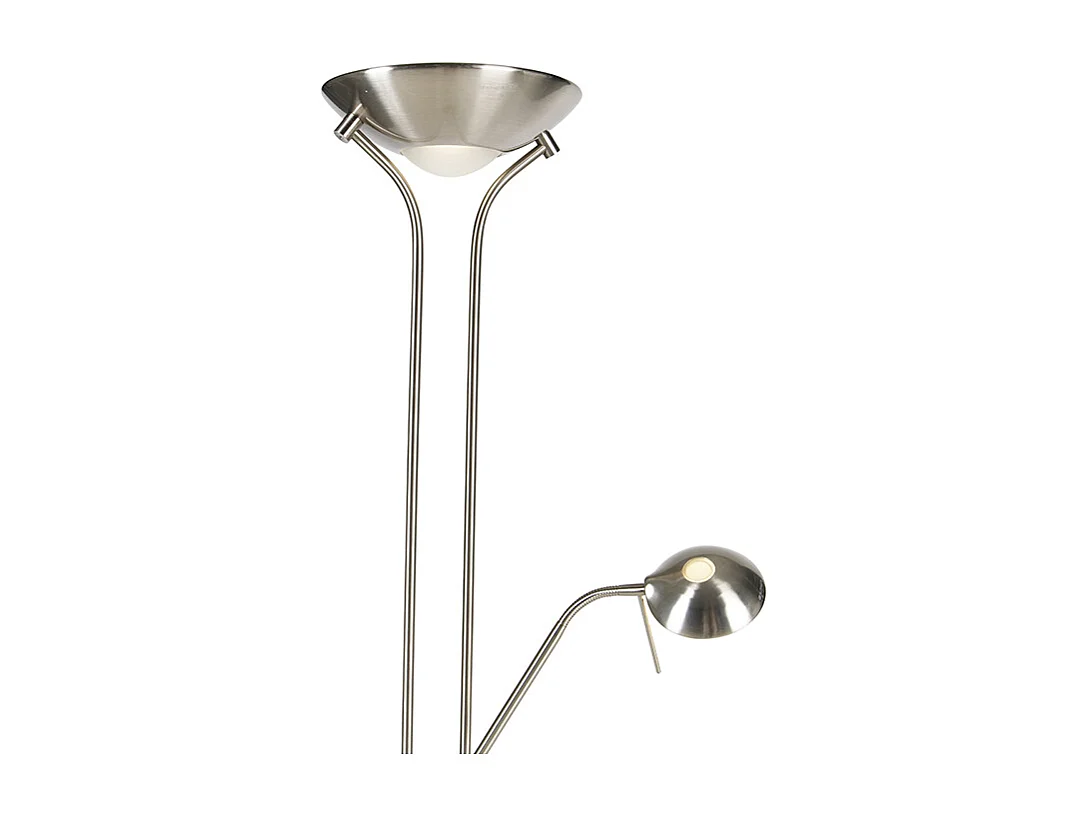 Lampadaire en acier avec lampe de lecture avec LED et variateur - Diva