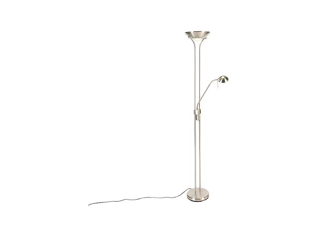 Lampadaire en acier avec lampe de lecture avec LED et variateur - Diva