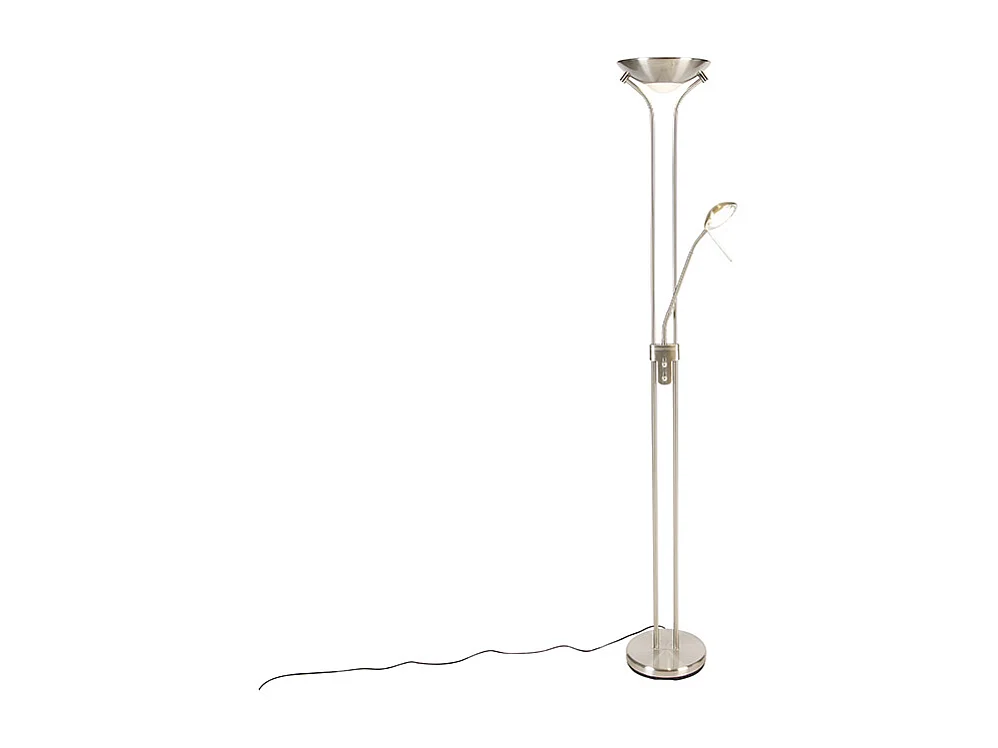 Lampadaire en acier avec lampe de lecture avec LED dimmable en Kelvin - Diva