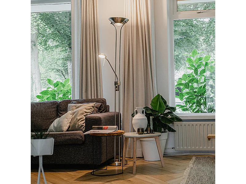 Lampadaire en acier avec lampe de lecture avec LED dimmable en Kelvin - Diva