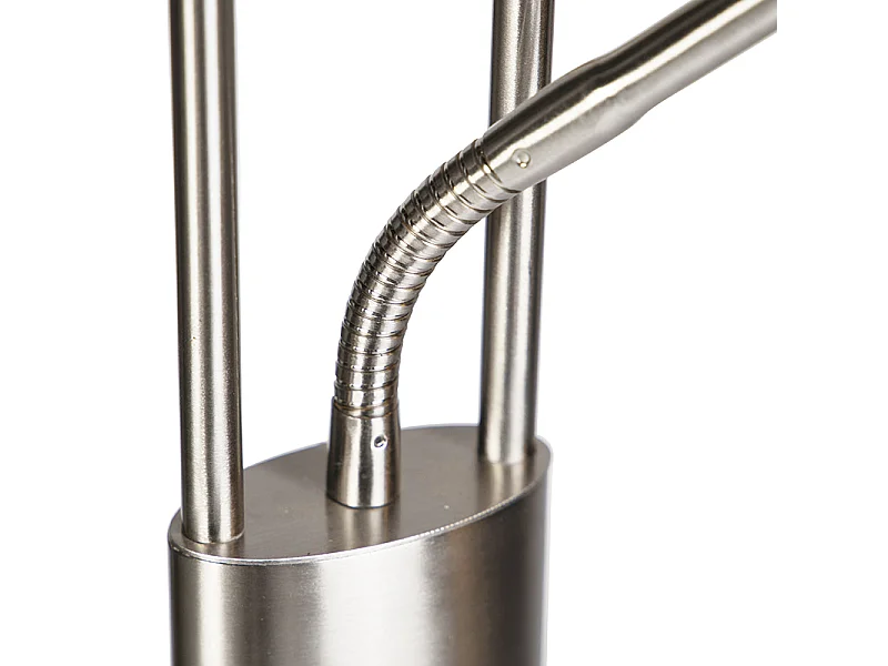 Lampadaire moderne en acier et verre avec bras de lecture LED - Divine