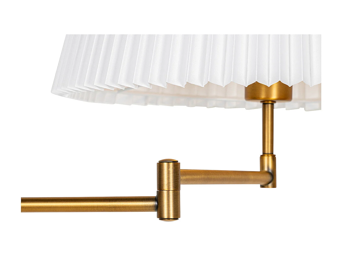 Lampadaire bronze avec abat-jour plissé blanc et bras réglable - Ladas Deluxe
