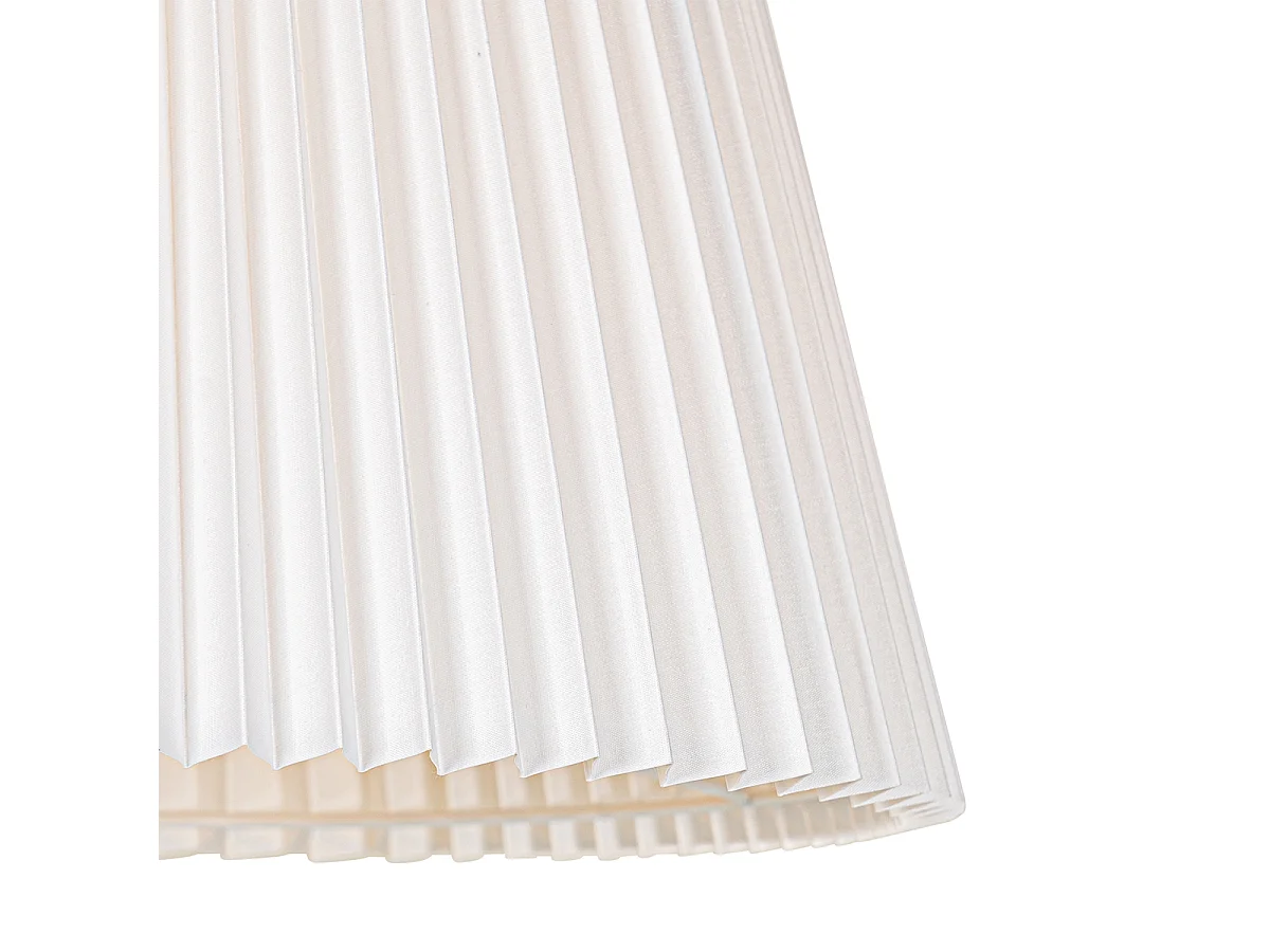 Lampadaire bronze avec abat-jour plissé blanc et bras réglable - Ladas Deluxe