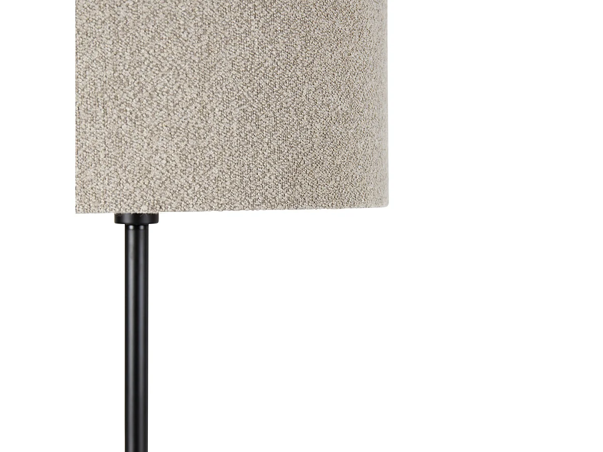 Lampadaire noir avec abat-jour bouclé taupe 50 cm - Simplo