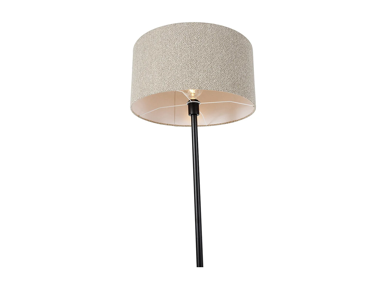 Lampadaire noir avec abat-jour bouclé taupe 50 cm - Simplo