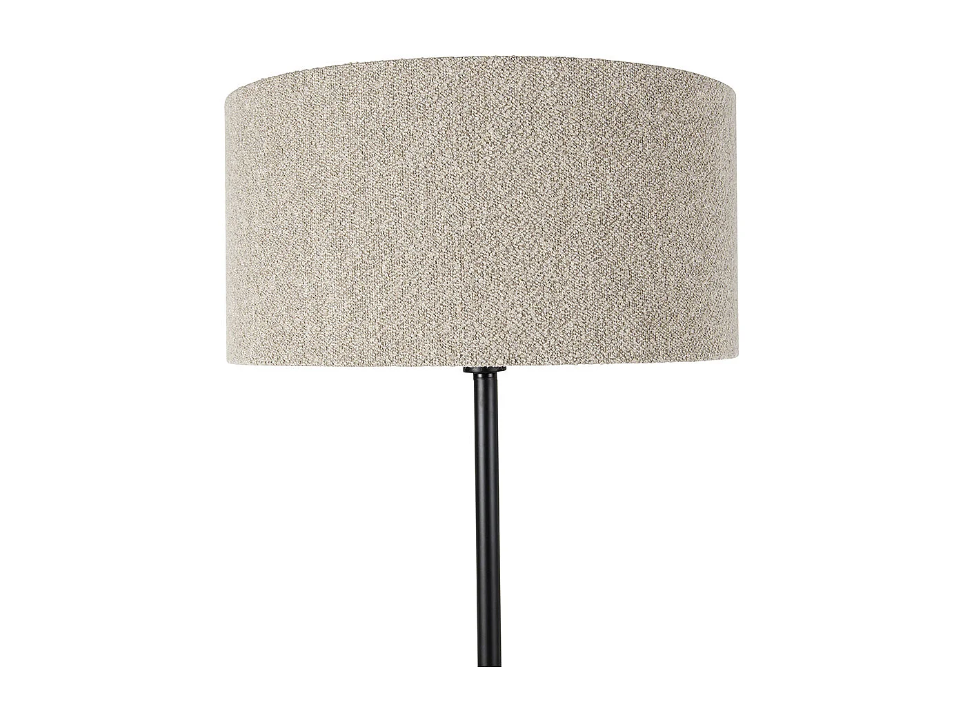 Lampadaire noir avec abat-jour bouclé taupe 50 cm - Simplo