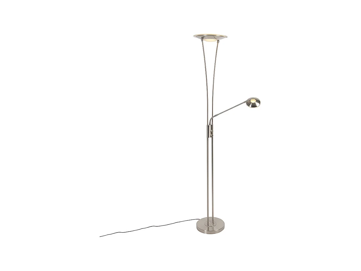 Lampadaire moderne en acier avec LED avec bras de lecture - Ibiza