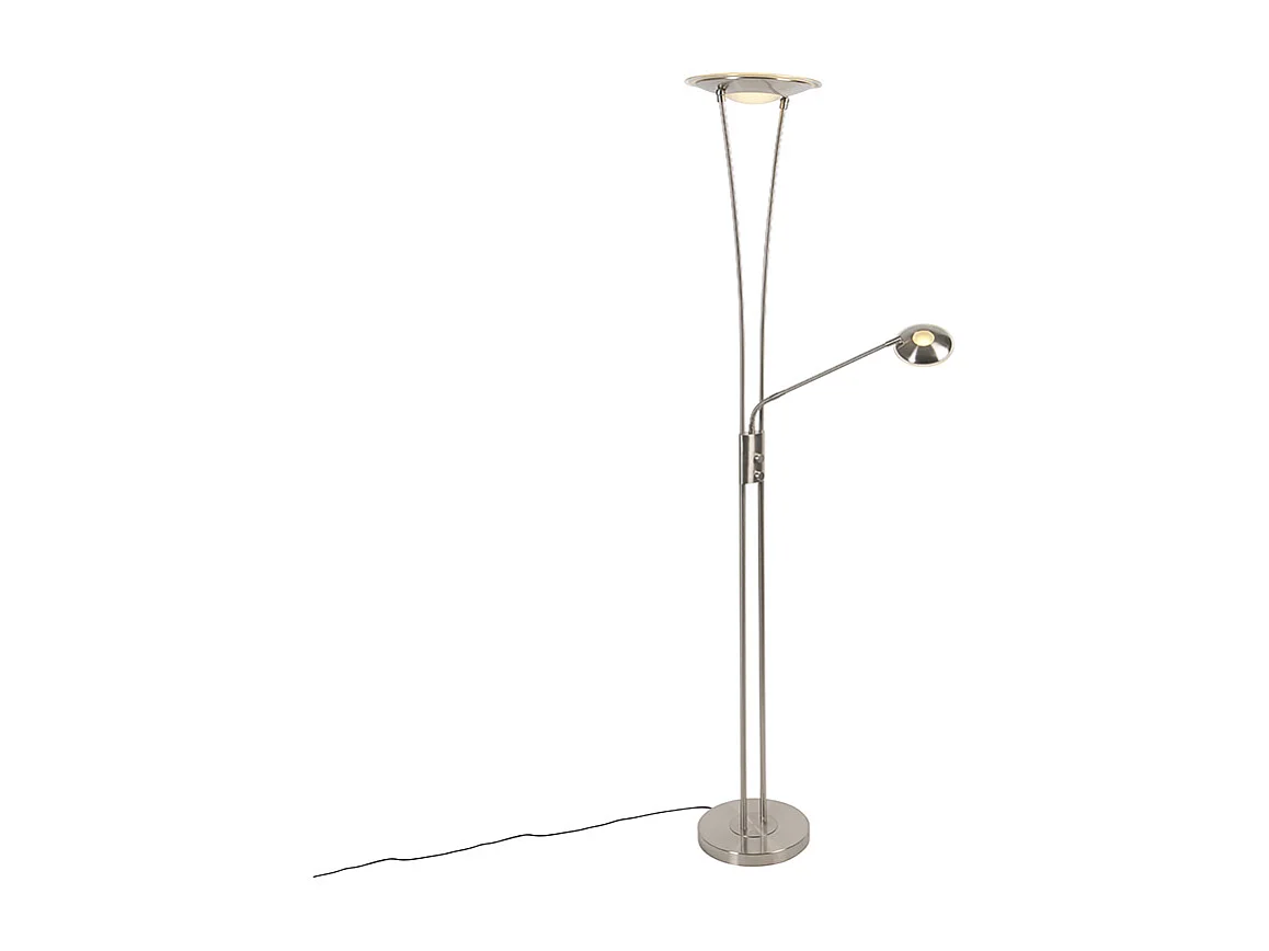 Lampadaire moderne en acier avec LED et bras de lecture - Ibiza