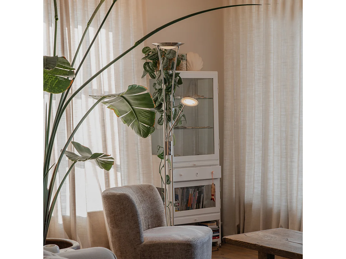 Lampadaire moderne en acier avec LED et bras de lecture - Ibiza