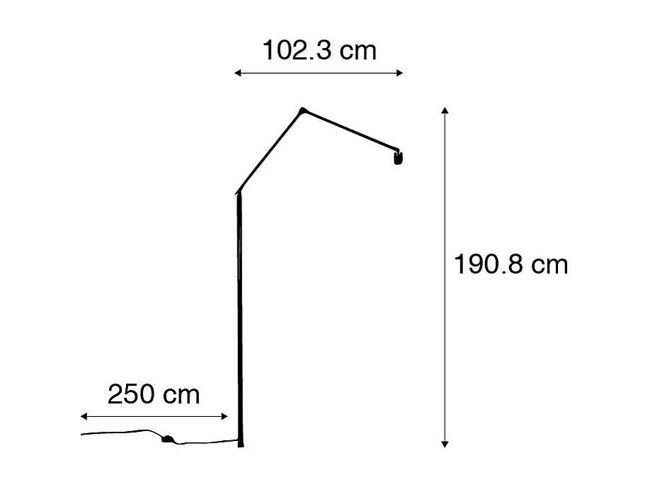 Lampadaire à bras en acier - Editor